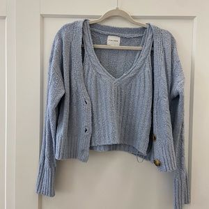 Crop sweater and tank top set